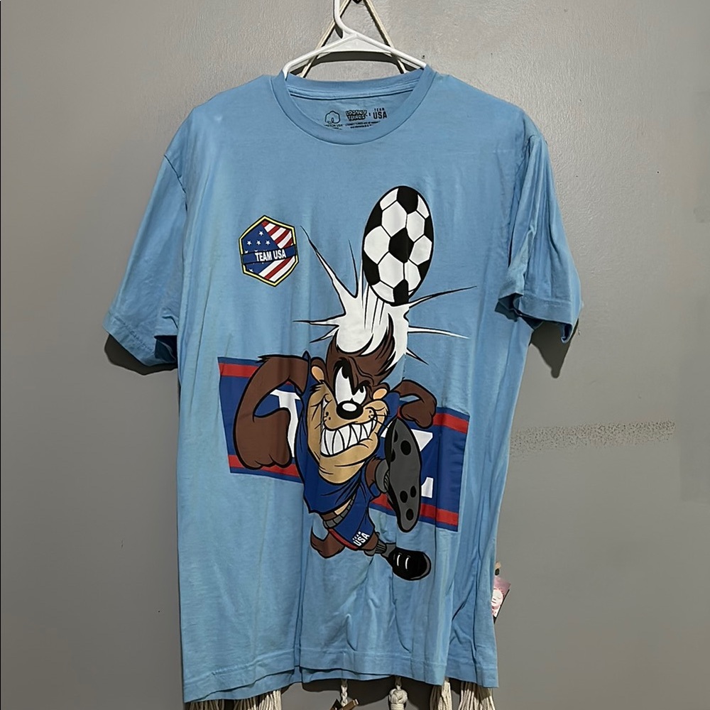 Looney Tunes Soccer Taz Team USA Olympics T-Shirt